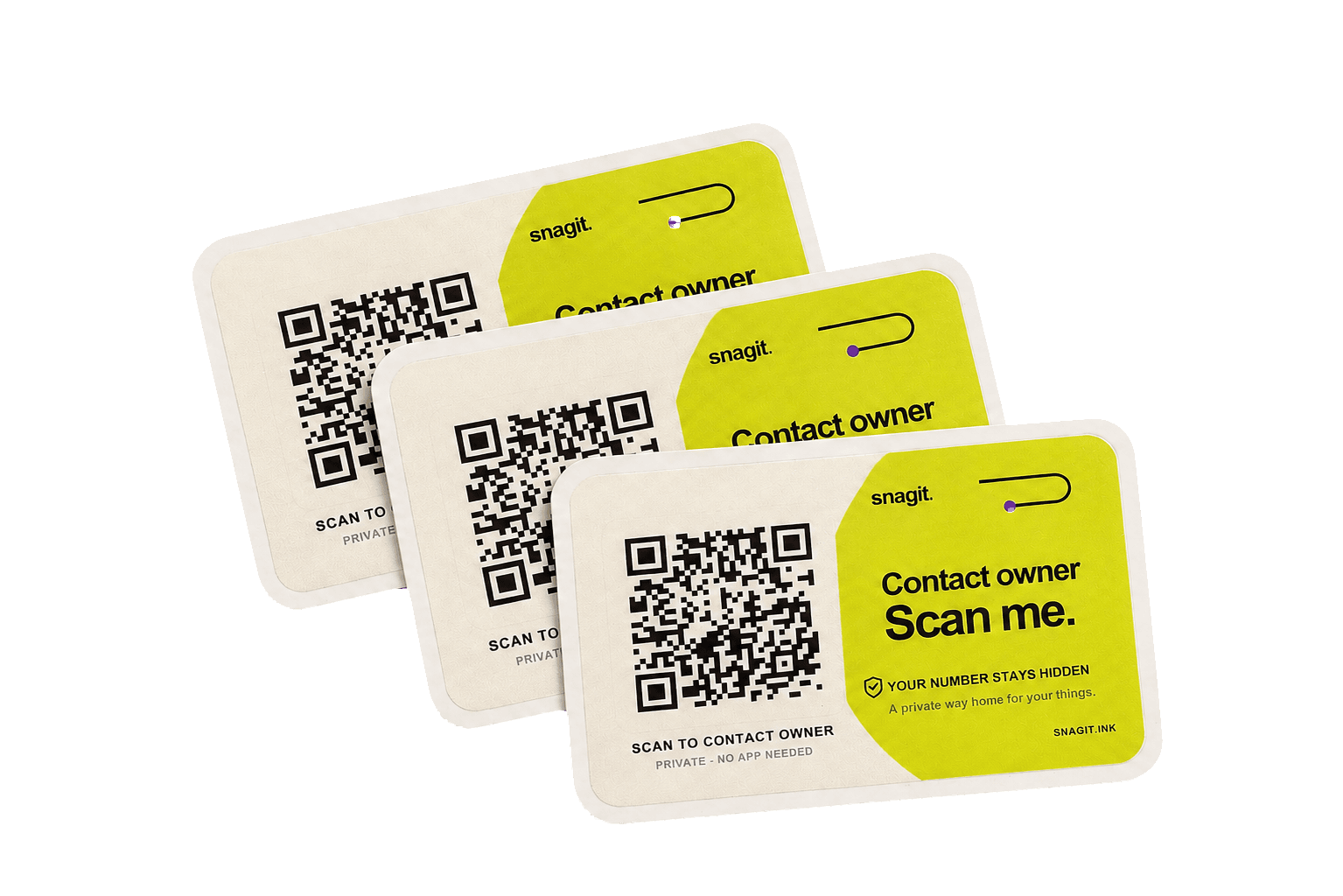 Three real rounded Snagit contact cards